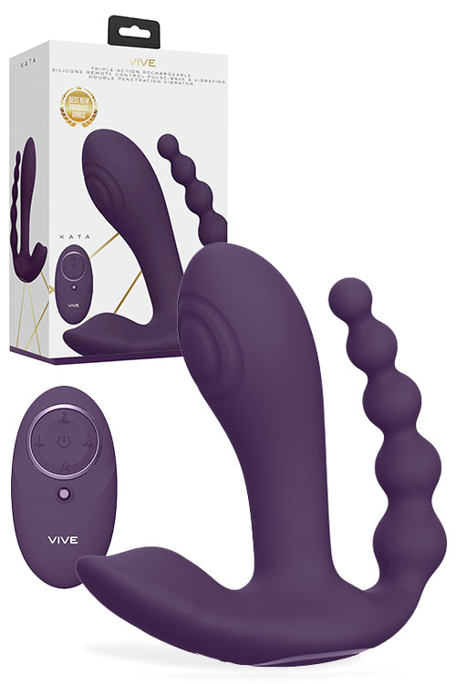 Kata Rechargeable Triple Stimulation Vibrator with Remote