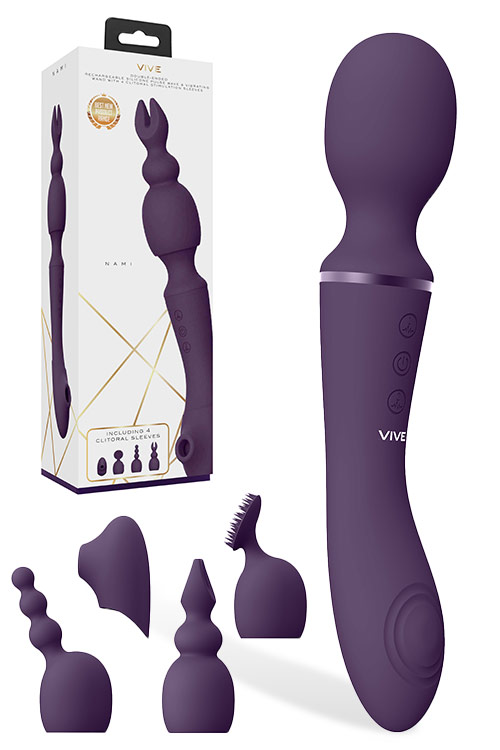 Nami Dual-Ended Massager Wand with Interchangeable Attachments