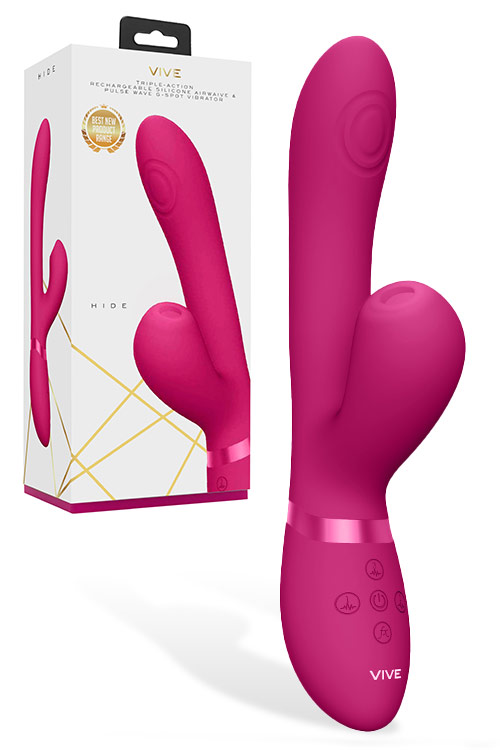 Shots Toys 8.8&quot; Hide Thumping Rabbit Vibrator with Airwave Clitoral Stimulator