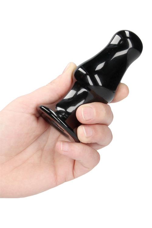 Shots Missy - 4.3&quot; Handblown Glass Vibrating Anal Plug with Suction Cup & Remote Control