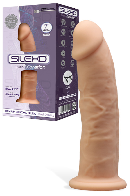 Silex 7&quot; Vibrating Dual Density Silicone Dong