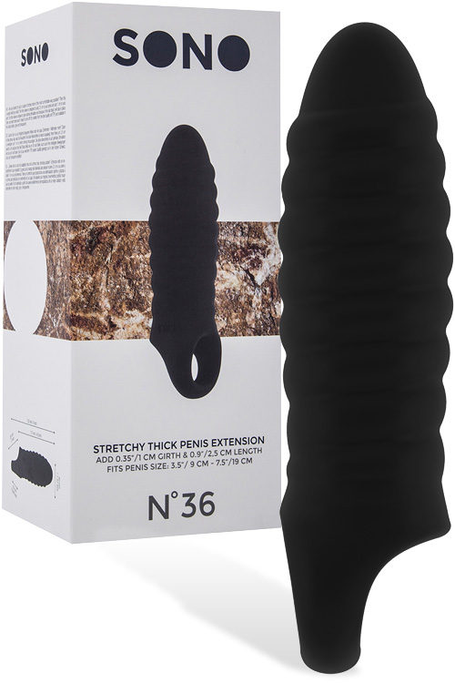 6" Thick & Stretchy Ribbed Penis Extension