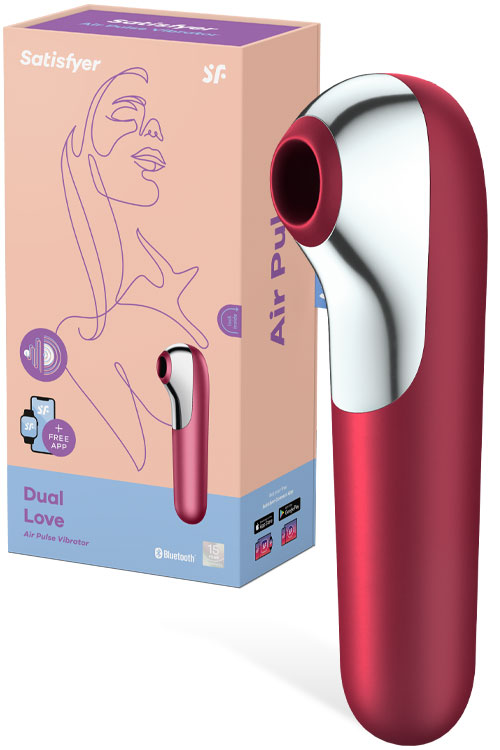 Satisfyer Dual Love - 6.3&quot; Clitoral Stimulator with Air Pulse Tech, Vibration & App Control