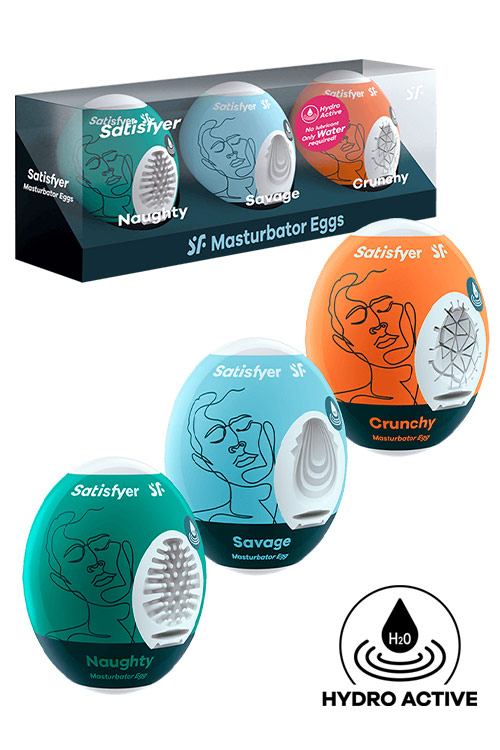 Satisfyer Masturbator Eggs 3 Piece Set Naughty, Savage, Crunchy
