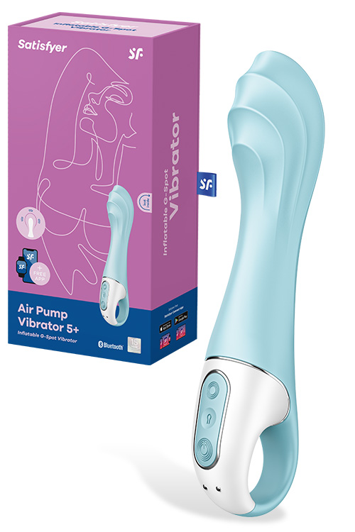 Satisfyer Air Pump 5 App Compatible 8&quot; Inflatable G Spot Vibrator