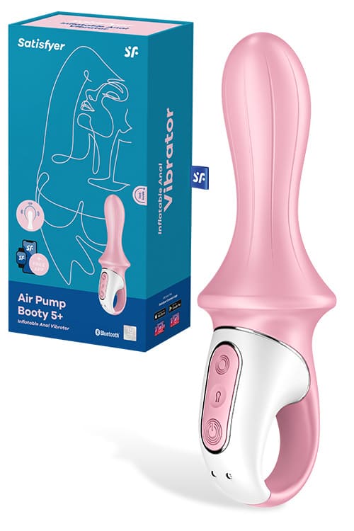 Satisfyer Air Pump Booty 5 7&quot; Inflatable Anal Vibrator with App Control