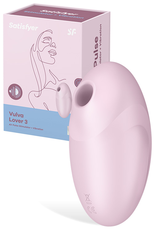 Satisfyer Vulva Lover 3 - 4.5&quot; Clitoral Stimulator with Double Air Pulse & Vibration