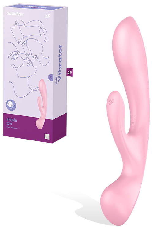 Satisfyer Triple Oh 9.3&quot; 2 in 1 Massager and Rabbit Vibrator