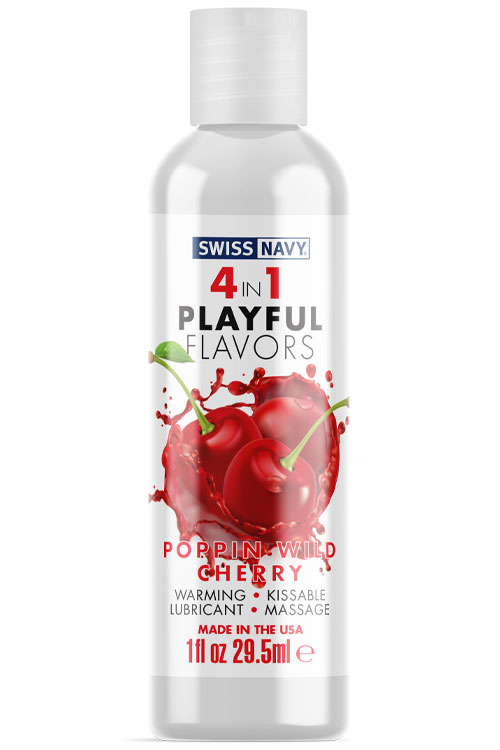Swiss Navy 4 In 1 Playful Flavors Lubricant Poppin Wild Cherry (30ml)