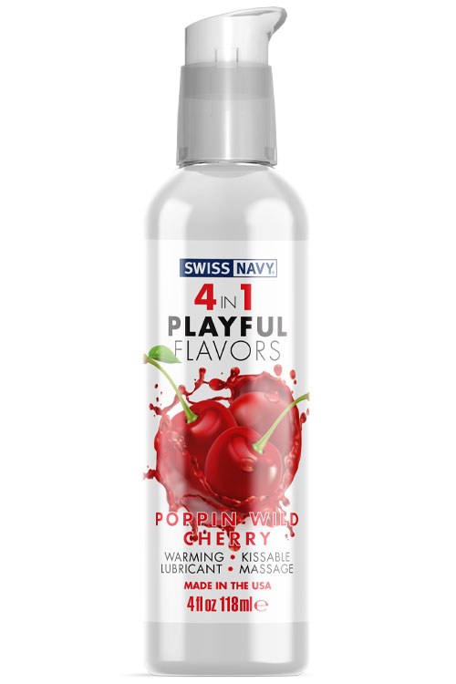 4-In-1 Playful Flavors Lubricant - Poppin Wild Cherry (118ml)