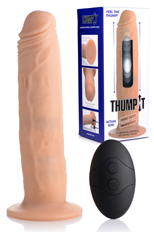 Thumping 8.7" Silicone Dildo With Remote