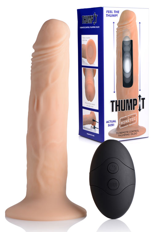 Thumping 7.25" Silicone Dildo With Remote