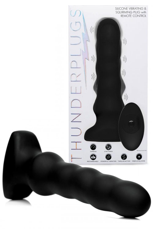 7.5" Vibrating & Squirming Butt Plug with Remote