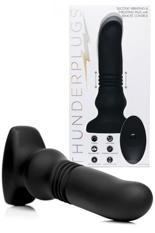 6.75" Vibrating & Thrusting Butt Plug with Remote