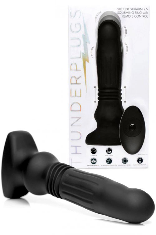 7.5" Inflating, Thrusting & Vibrating Butt Plug with Remote