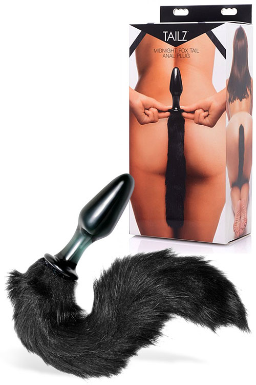 Tailz 4&quot; Glass Anal Plug with Long Fox Tail