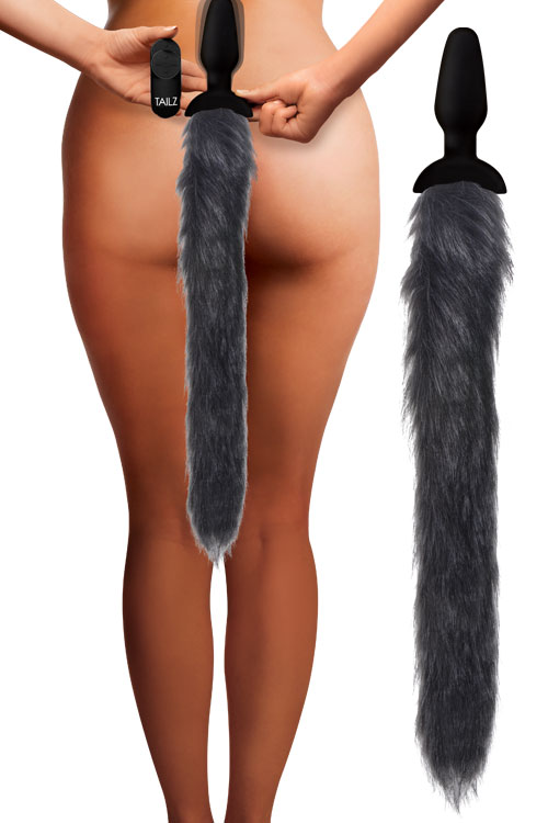 Vibrating Fox Tail 5" Butt Plug With Remote