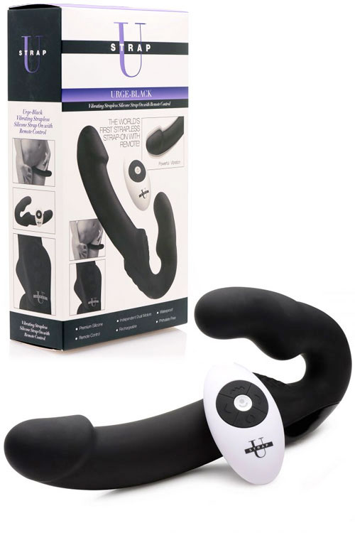 9.5" Vibrating Silicone Strapless Strap On with Remote
