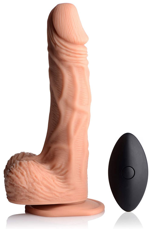 Vibrating & Rotating 8" Dildo With Strap On Harness