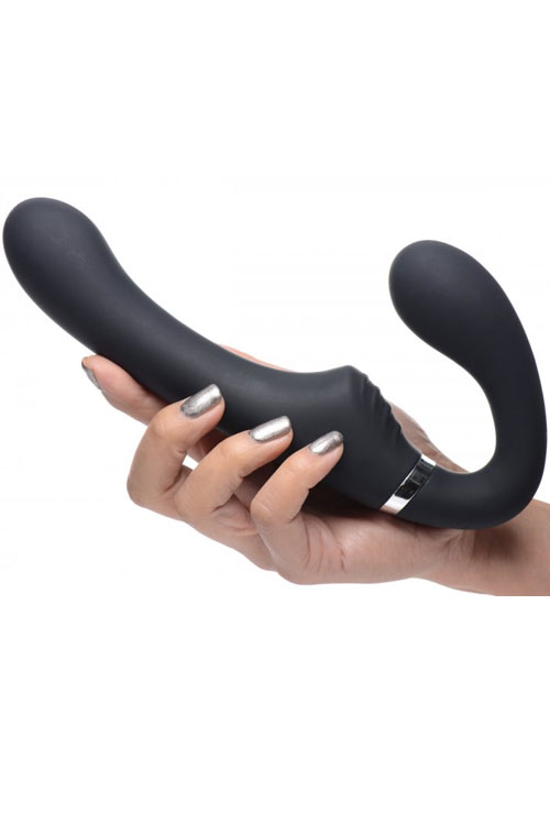 Strap U 8.4&quot; Remote Controlled Vibrating Strapless Strap On