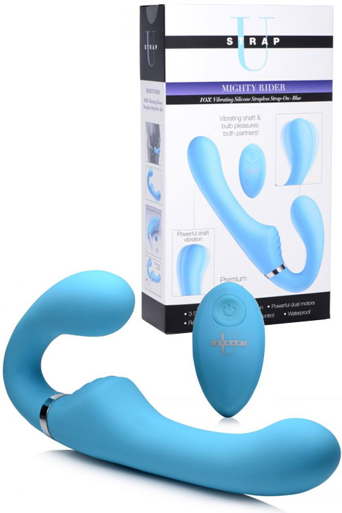 Vibrating 8.4" Strapless Strap On With Remote