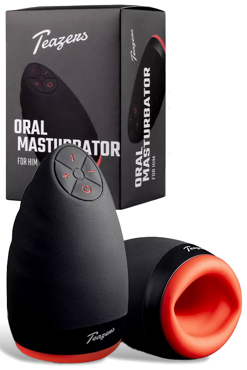 Teazers Oral Masturbator 7.5&quot; Warming & Vibrating Masturbator