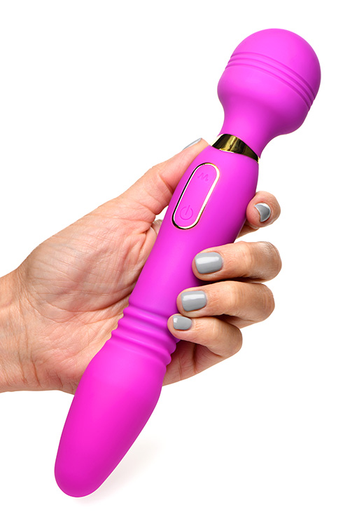 Wand Essentials Ultra Thrust-Her Deluxe 9.25&quot; Thrusting & Vibrating Wand Massager