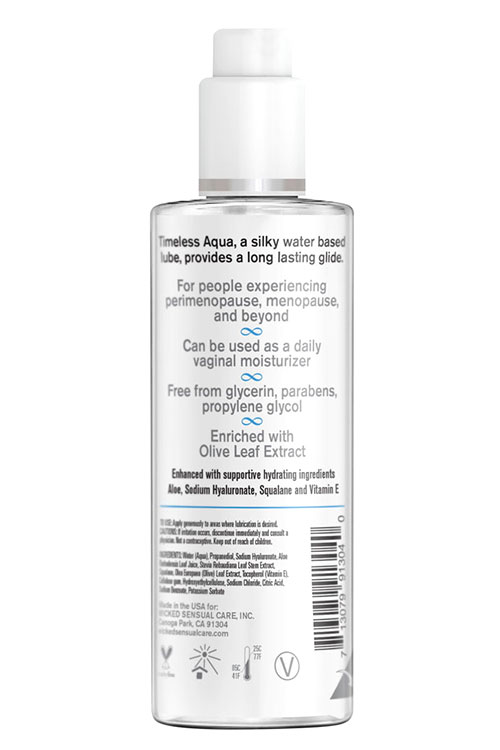 Wicked Simply Timeless Aqua Unscented Water Based Lubricant with Vitamin E | 120ml (4oz)