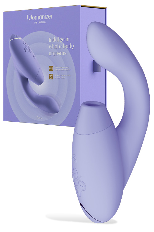 Womanizer Duo 2 Afterglow & Smart Silence Enabled 8&quot; Clitoral Suction Rabbit Vibration