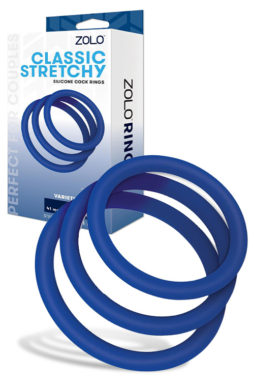 Stretchy Silicone Cock Rings - 3 Pack